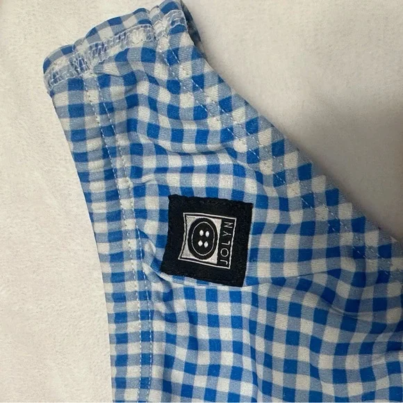 Jolyn Clothing Blue Checkered Swim Bottom - Picture 3 of 3